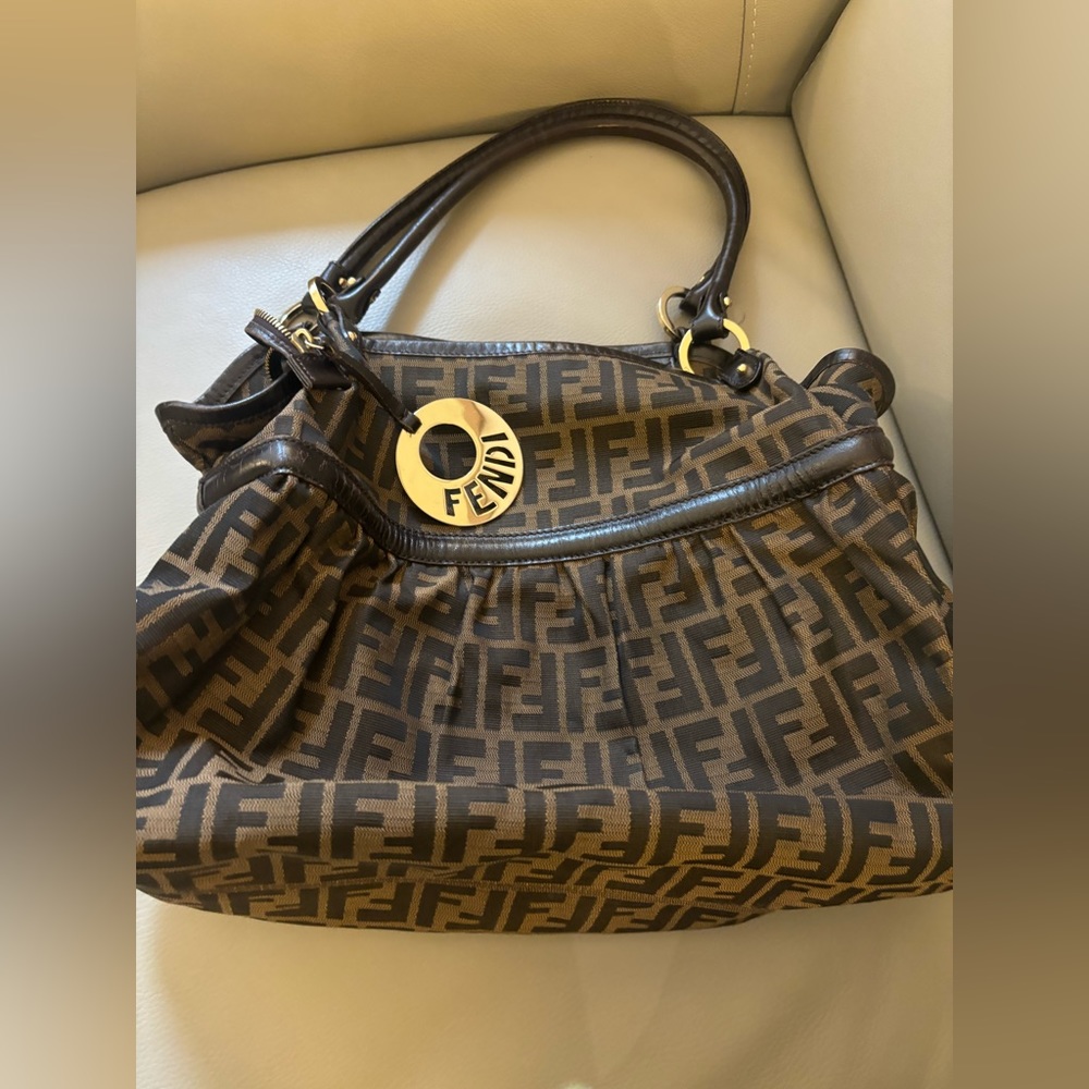 Fendi hobo bag with logo